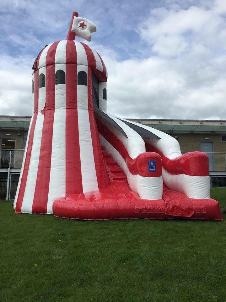 Inflatable Helter-Skelter slide set up in Widnes Inflatable Helter-Skelter slide set up in Widnes