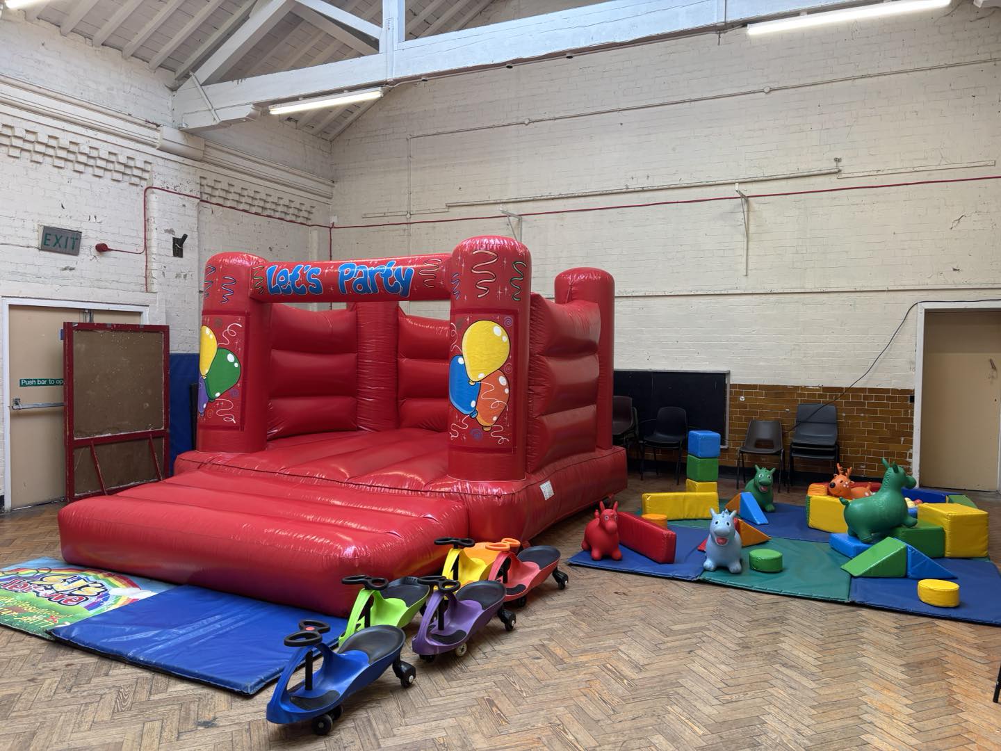 Inflatable party package set up at Lark Lane Community Centre in Liverpool Inflatable party package set up at Lark Lane Community Centre in Liverpool